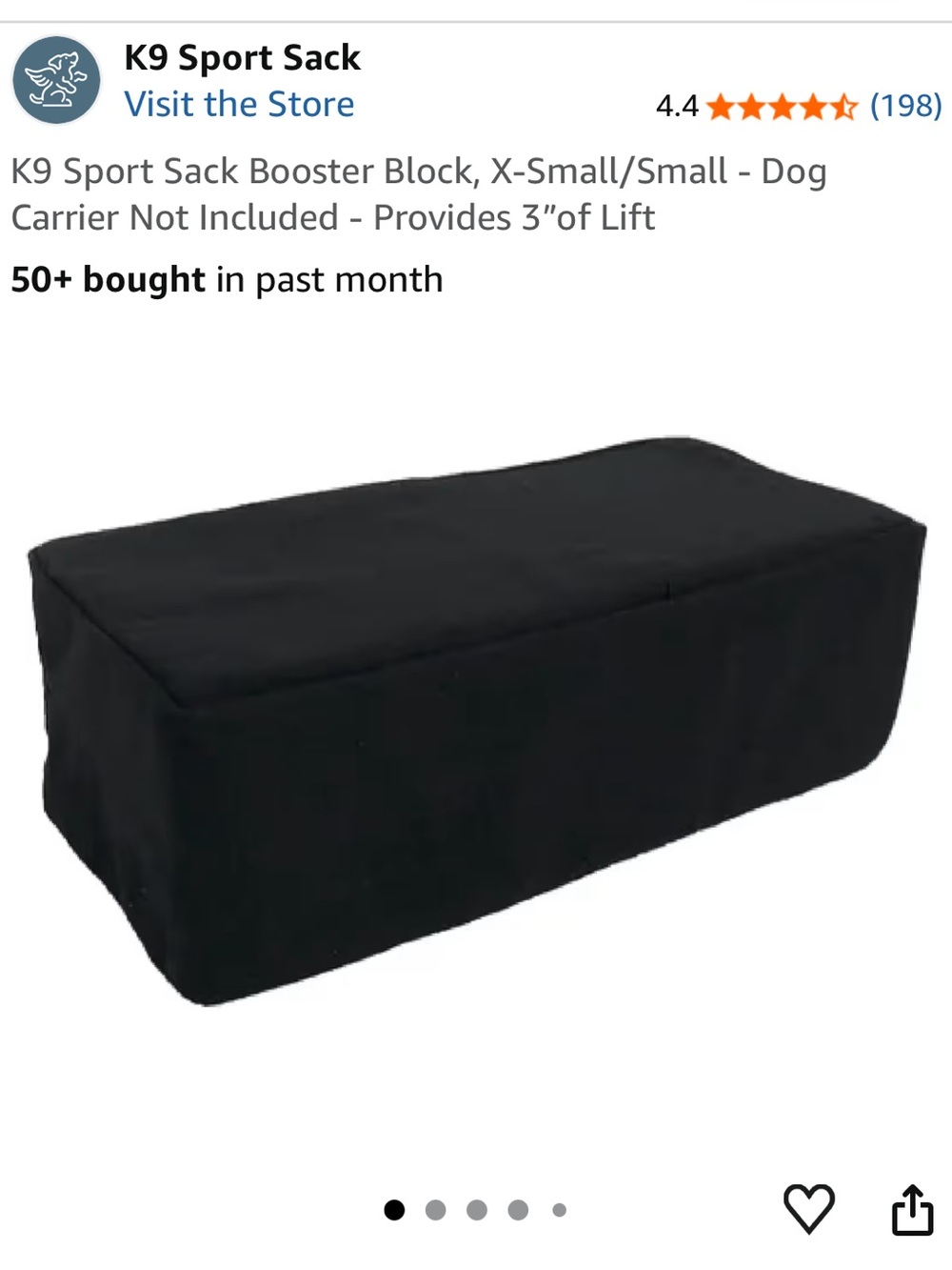 K9 Sport Sack Booster Block Dog Carrier Booster - Black